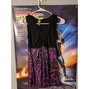 Chocolatte Sleeveless Blouse Black Purple Women's Size S